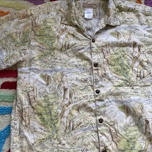 2007 Patagonia RARE Pataloha National Park Hawaiian Button Up Short Sleeve Shirt